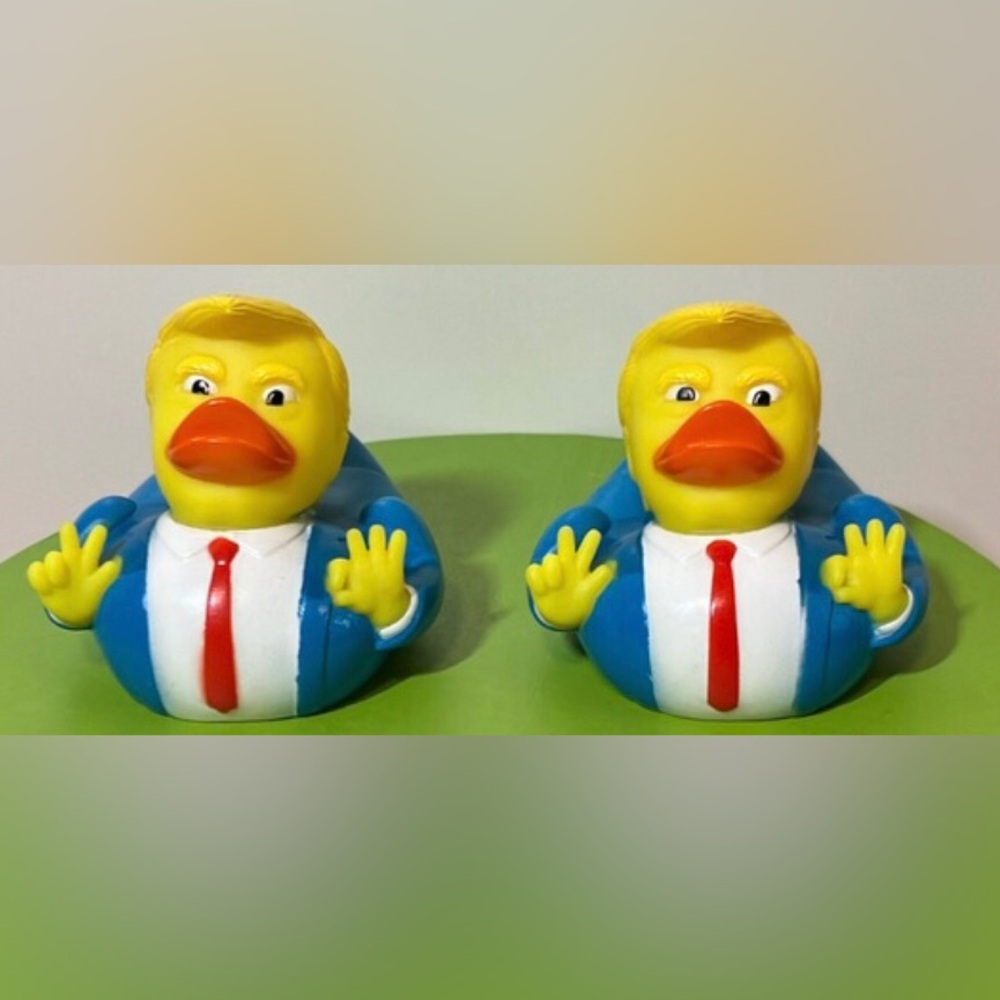 Donald Trump The 47th USA  President Rubber Duck Floating Bath Toy -  2 pc. Set